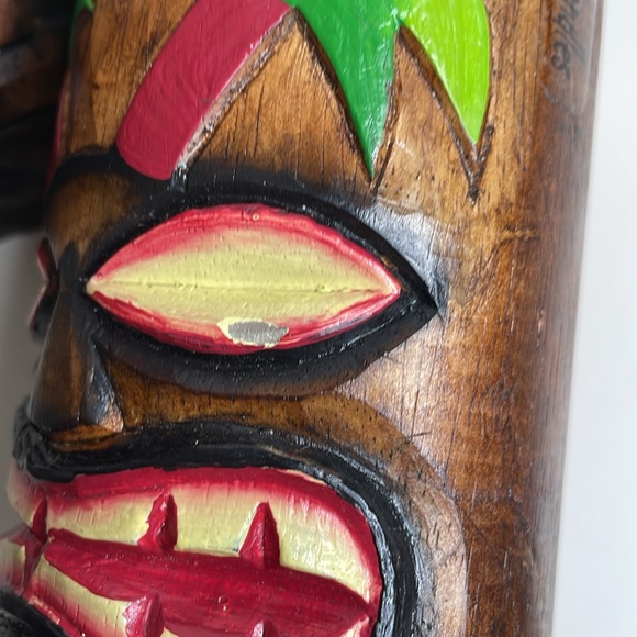 Koppes Kandles Tiki style carved votive holder set with turtles and palm trees - Picture 9 of 9